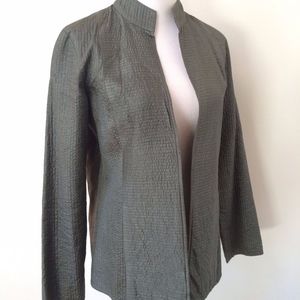 Eileen Fisher Olive Green Tussah Silk light blazer